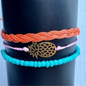 Friendship Bracelets- set of three tropical / friendship / festival NWOT